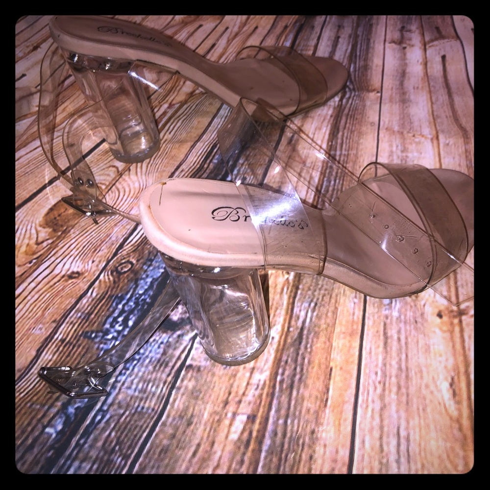 Strappy Glass Heel Sandals